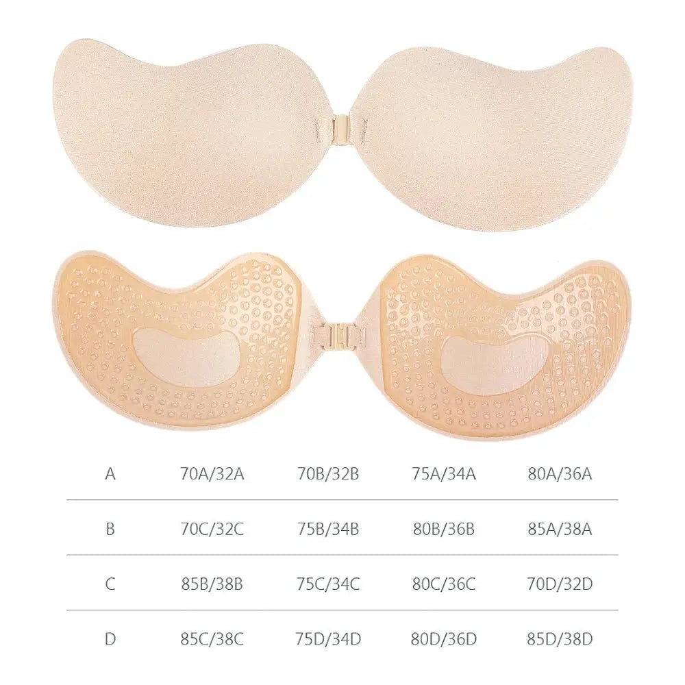 Simples Market nude strapless adhesive bra set with silicone cups and two stick-on halves