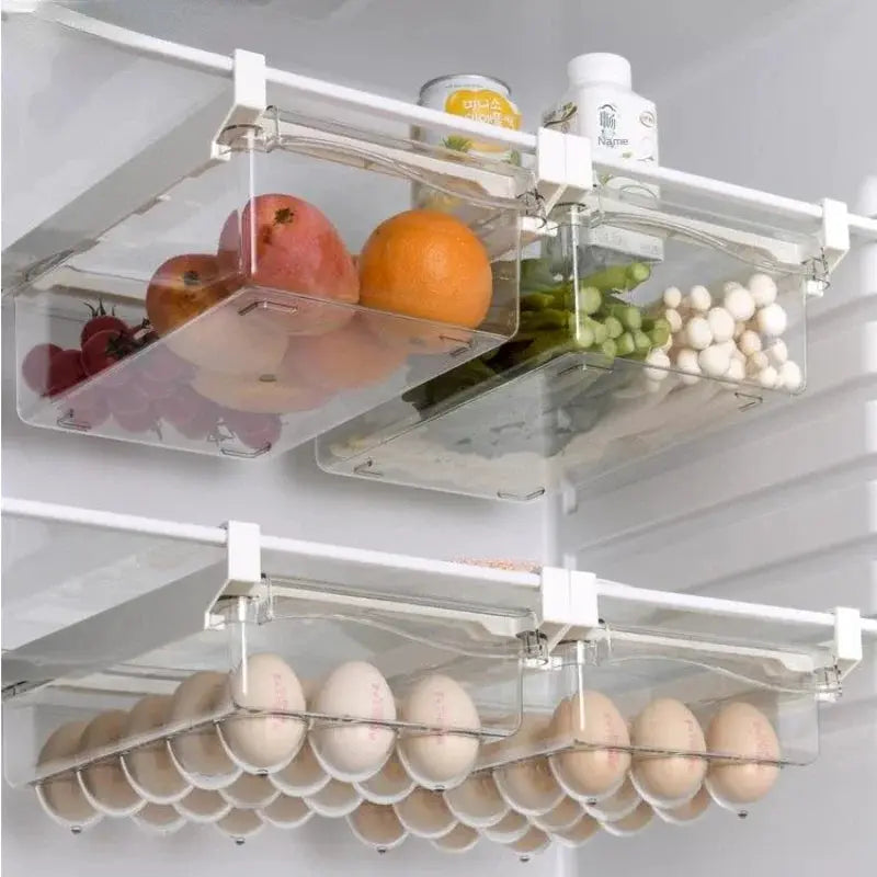 Refrigerator Drawer Style Food Storage Box With Sliding Design For Fruit And Produce Shelf Organizer