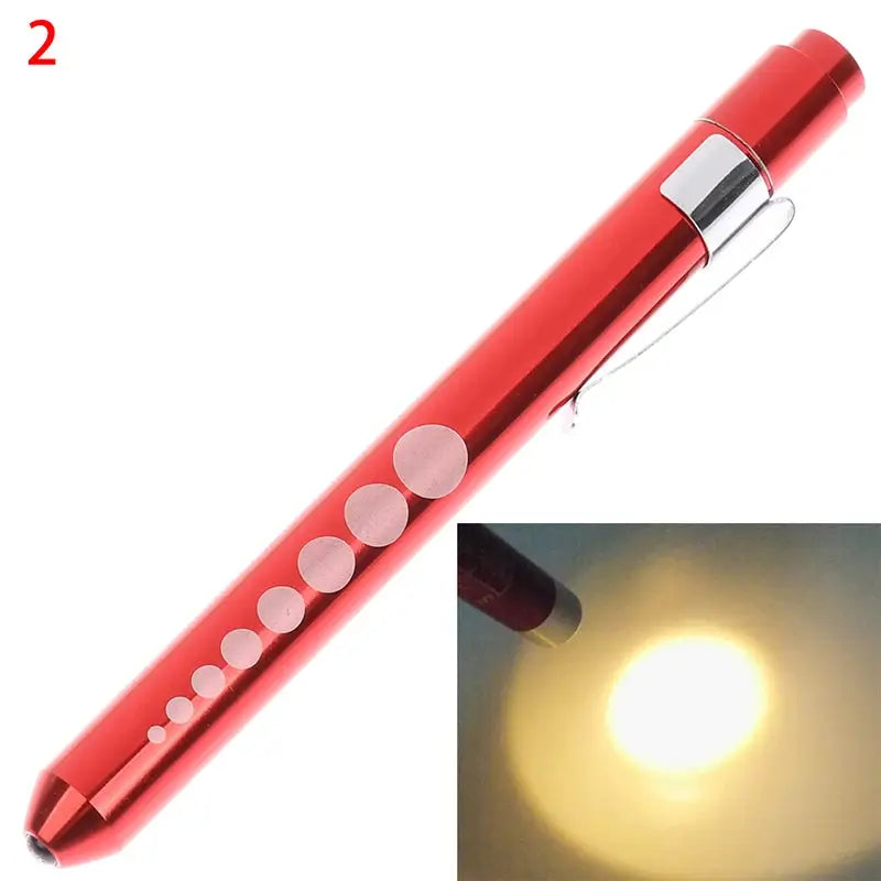 Medical Pen Light With Pupil Gauge Measurements LED Illumination Portable Aluminum Alloy Body Pocket Clip