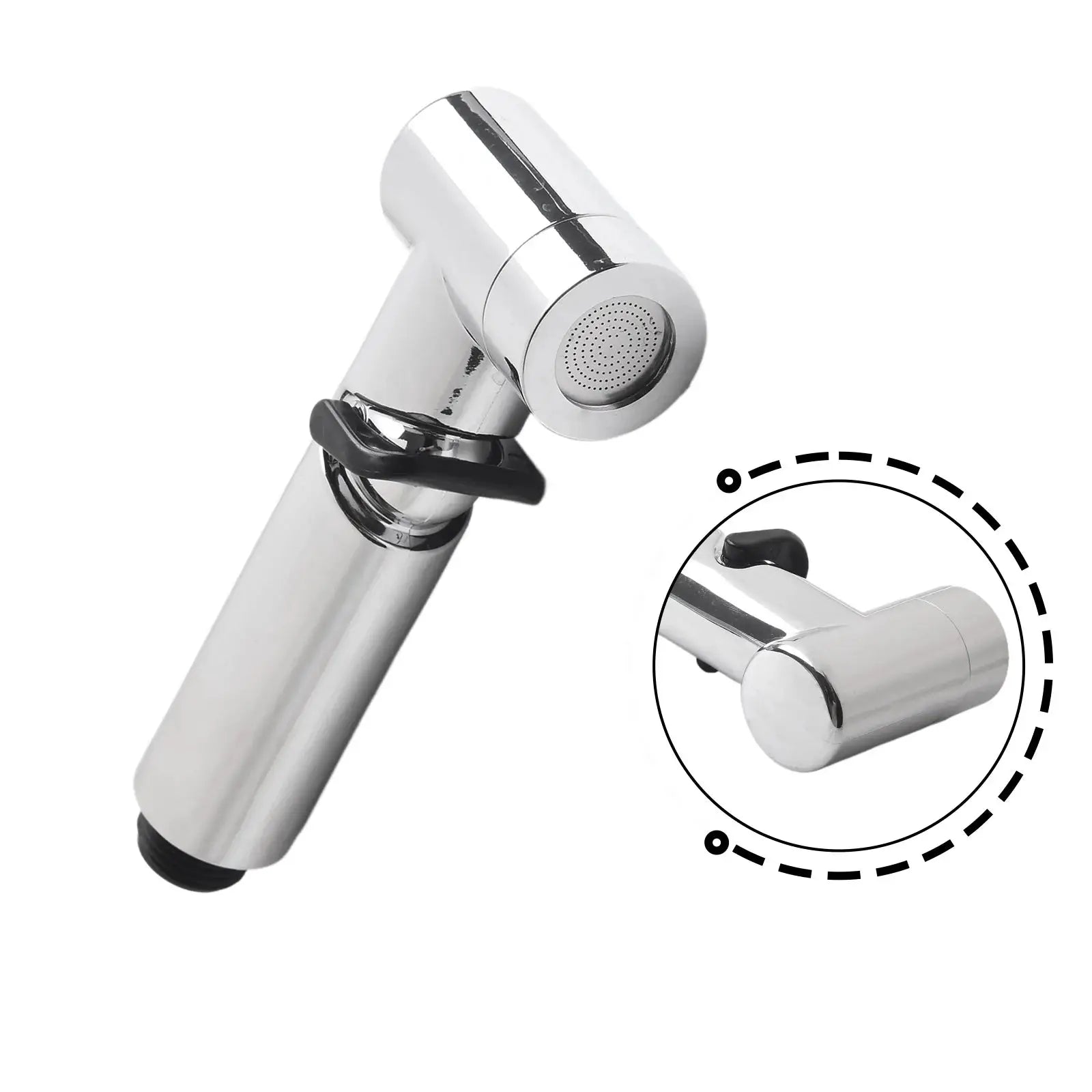 Handheld ABS spray shower head with chrome finish for bathroom bidet/douche accessory by Simples Market.