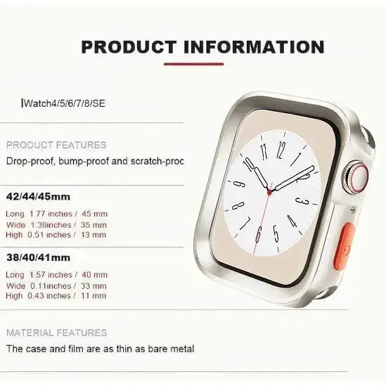 Bumper silicone Apple Watch case by Simples Market; anti-drop matte cover for 38–41mm and 42–45mm models