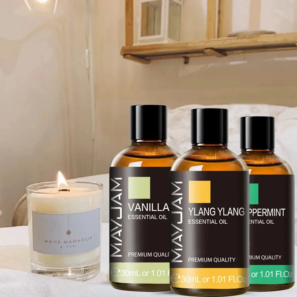 MAYJAM 30ml Aromatherapy Essential Oil Lavender Vanilla Jasmine Eucalyptus Peppermint For Diffuser Candle Soap