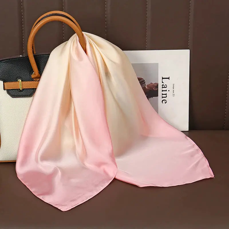 Luxe Silk Satin Square Scarf Silk Feel Finish Versatile Fashion Wrap For Shawl Hijab Neckerchief Hair Ribbon Headband