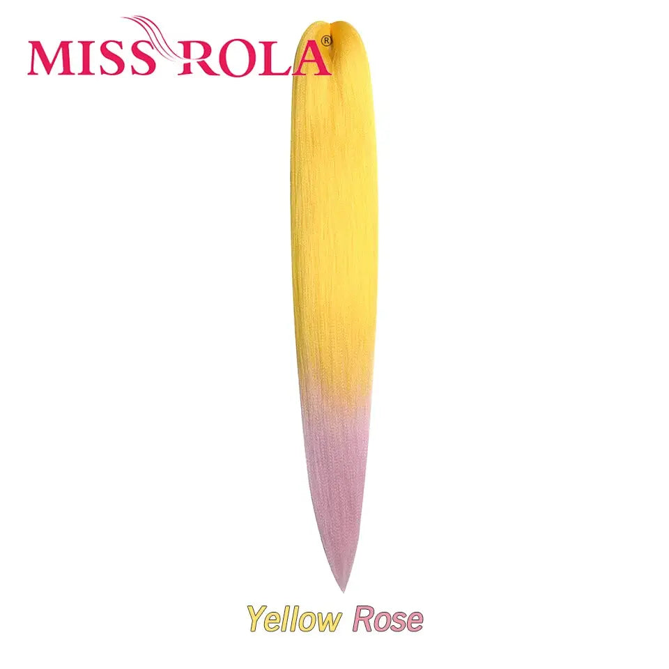 Miss Rola synthetic Kanekalon hair braid with yellow-to-rose gradient, 30-inch length