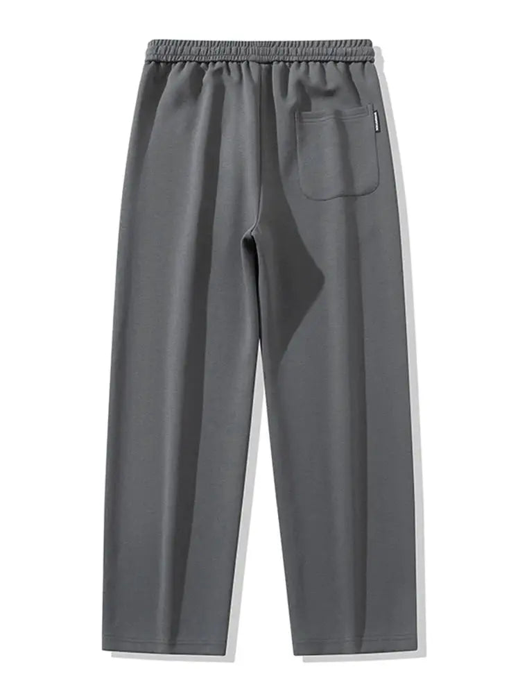 Men's gray cotton track pants with elastic waistband and back pocket Simples Market