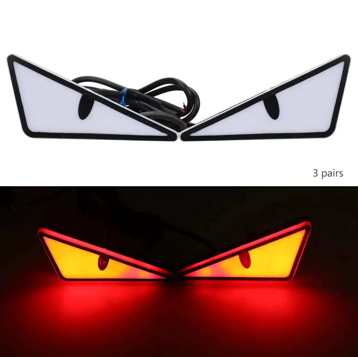 Simples Market universal car LED devil eye lights, red illuminated pairs for headlights, 3 pairs