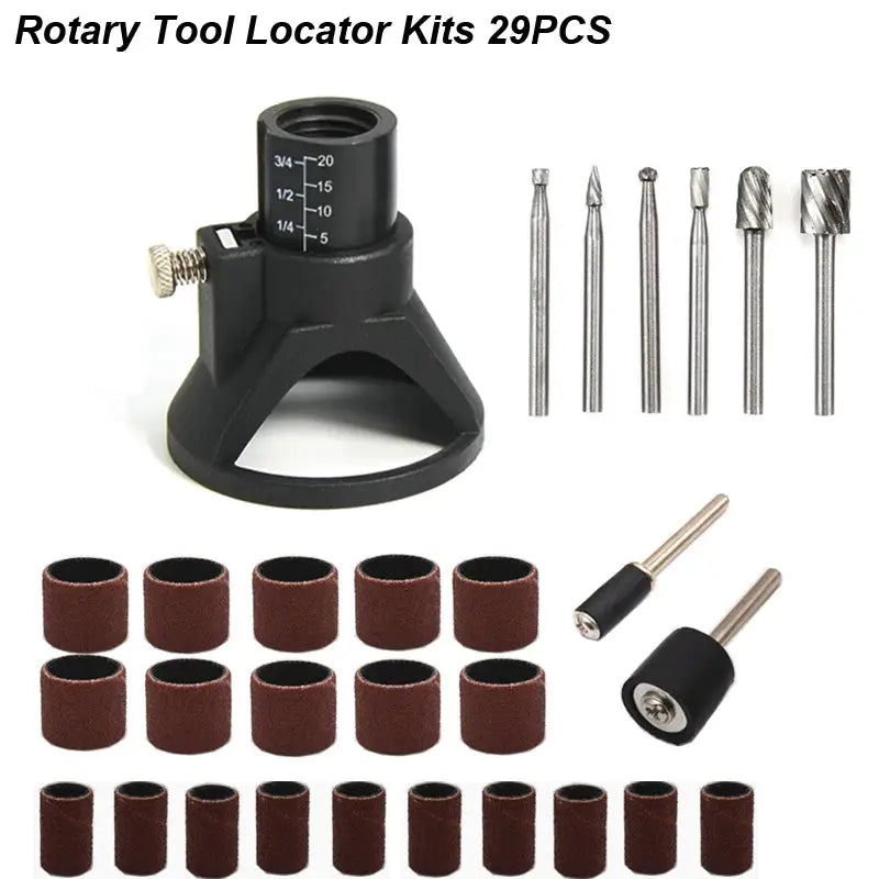 Rotary Router Milling Cutter Guide Attachment And Drill Bit Set For Dremel Wood Carving And Precise Milling