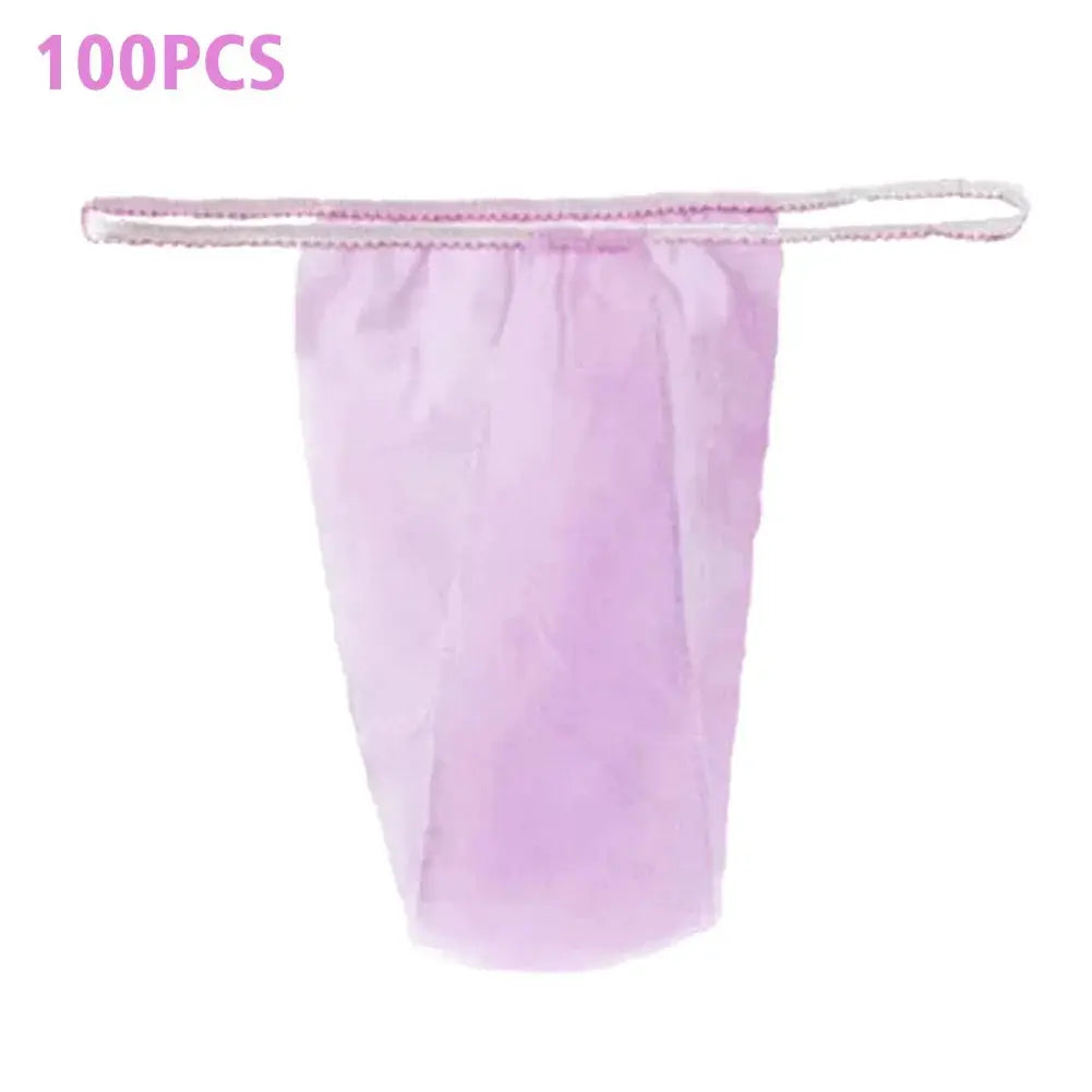 Purple disposable women's spa underwear wrap in non-woven fabric, 100 pcs, hygienic, individually wrapped