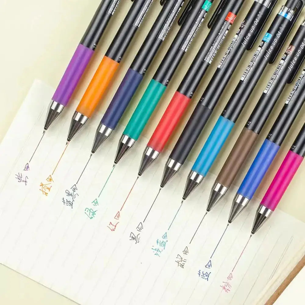 Pilot Juice Up gel pens 0.4mm with colorful grip sleeves; assorted colors, black bodies