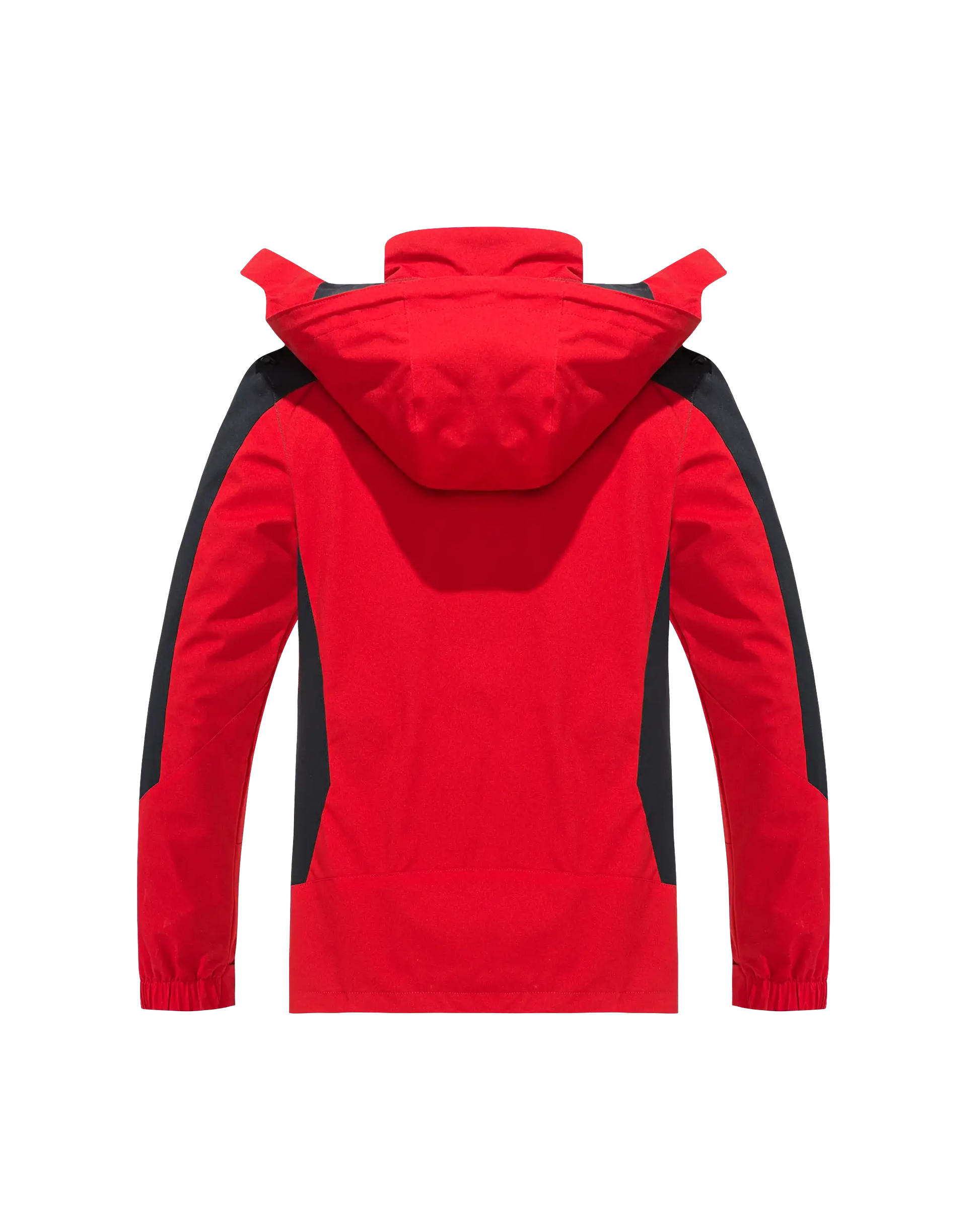 Men's Simples Market red windproof waterproof hiking jacket with black panels and hood