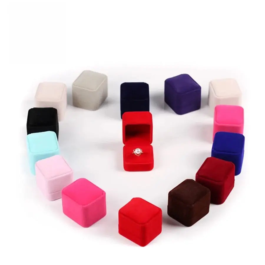 Small Velvet Proposal Ring Box For Engagement Gift Keepsake Case Jewelry Packaging Box For Wedding