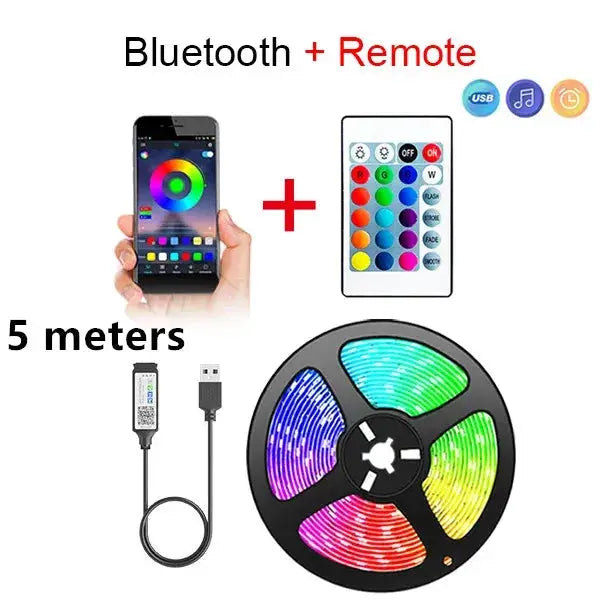 NovaLux Bluetooth LED Strip Lights SMD 5050 Flexible Ribbon for TV Backlighting App Controlled