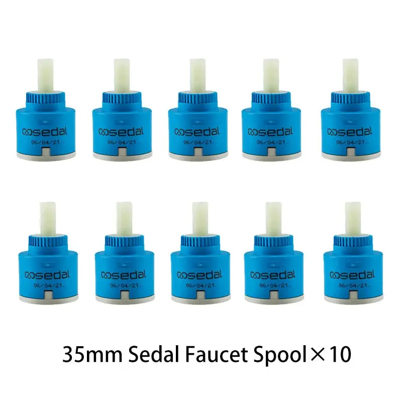 Blue Sedal 35mm faucet valve cores, ceramic cartridge, 10-pack.