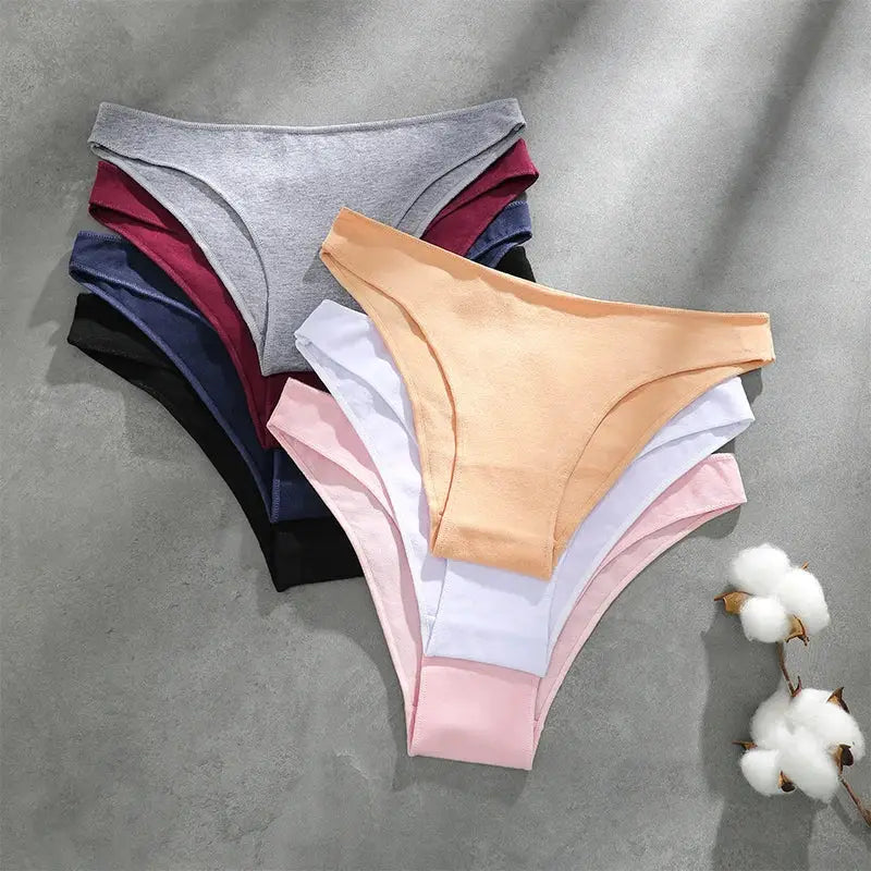 Seamless cotton panties for women, 4-pack in assorted colors, Simples Market