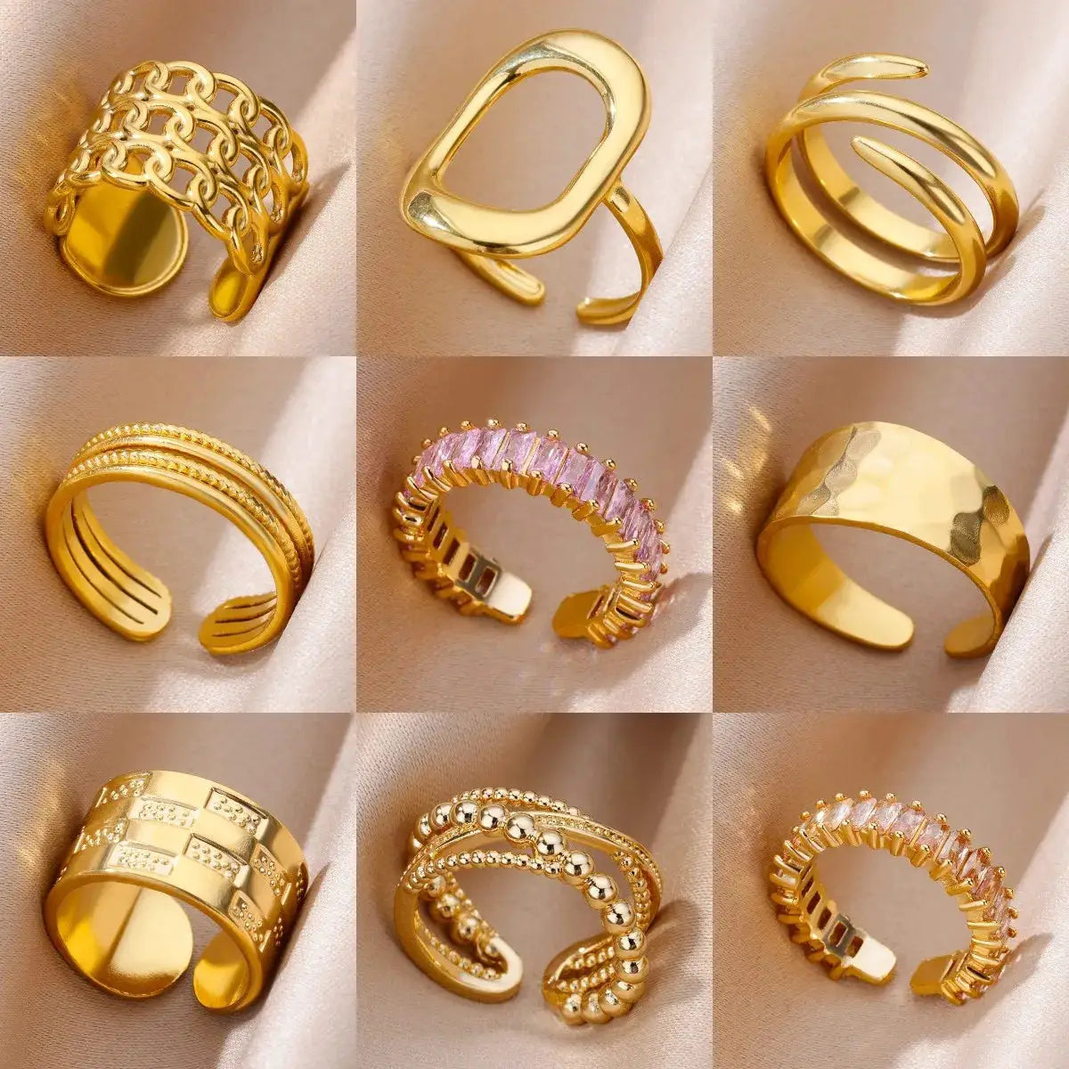 316L Stainless Steel Rings For Women Gold Color Never Fade Luxury Classic Wedding Couple Rings Jewelry Free Shipping