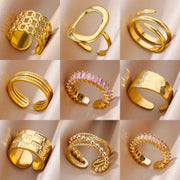 316L Stainless Steel Rings For Women Gold Color Never Fade Luxury Classic Wedding Couple Rings Jewelry Free Shipping