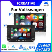 Pair of 2Din Android car radios for Volkswagen/Skoda with CarPlay, Android Auto, GPS and WiFi