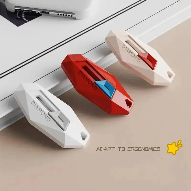 Diamond Design Unbox Knife With Safety Round Head Cutter And Magnetic Box Cutter For Opening Packages And Letters