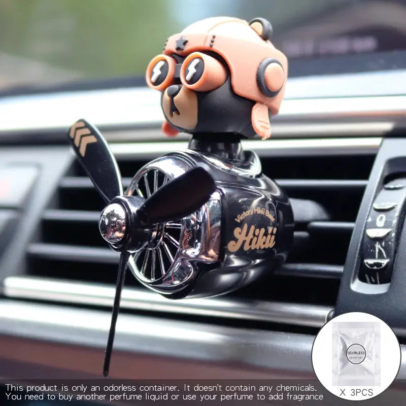 Odorless DIY Perfume Ornament Airplane Pilot Bear Car Air Freshener Vent Clip Fragrant Diffuser Decoration For Men