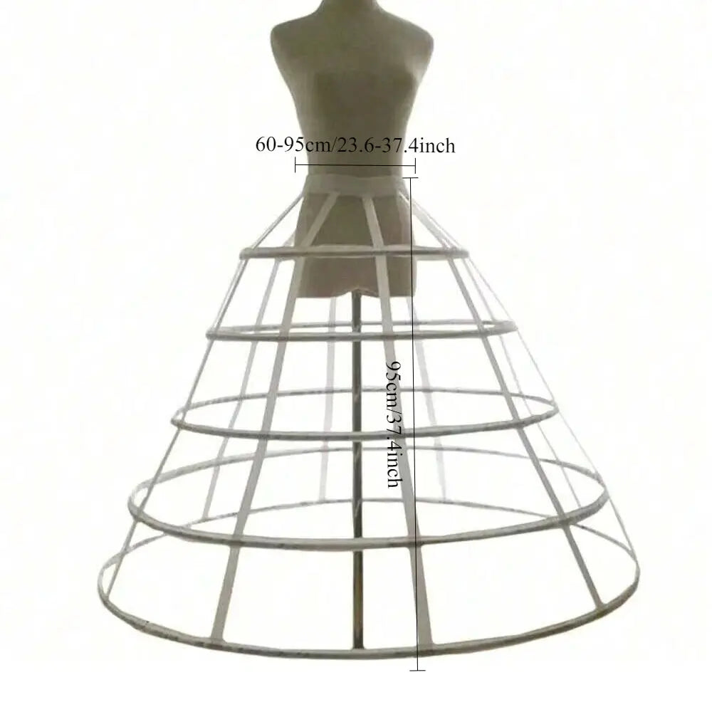 AuroraGown Girls 3 Hoops Crinoline Cage Bustle Petticoat Adjustable Pannier For Dramatic Dress Volume