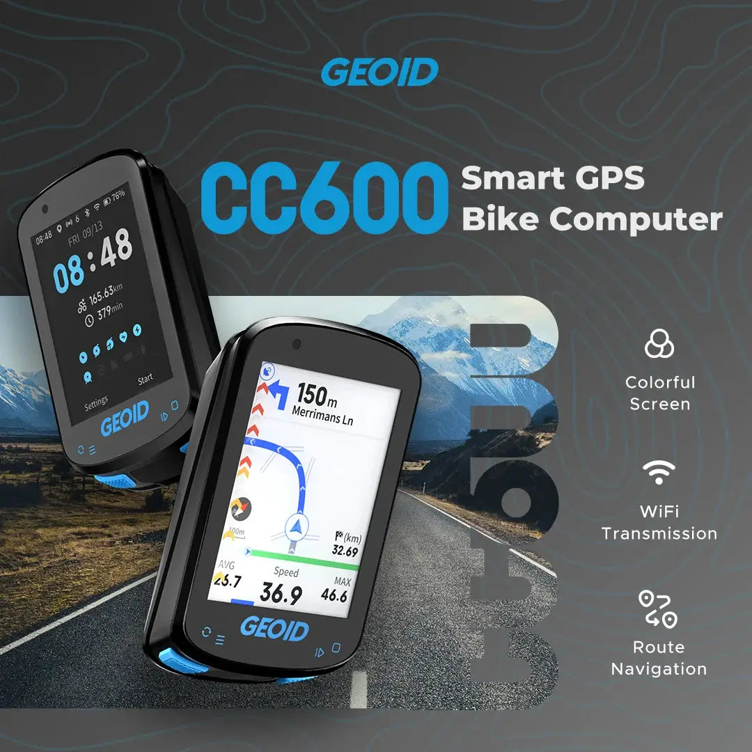 GEOID CC600 Color Screen GPS Bike Computer With Smart Navigation Wireless Speedometer ANT Plus 11 Languages Odometer