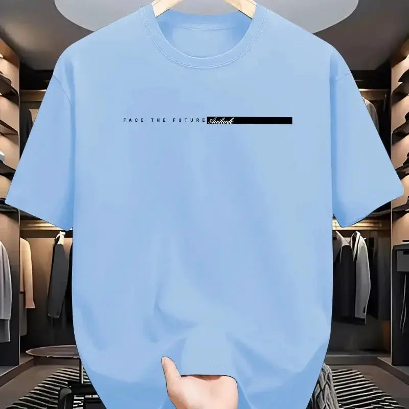 Unisex 100 Percent Cotton Short Sleeve Round Neck T Shirt Loose Fit Breathable Lightweight Summer Top