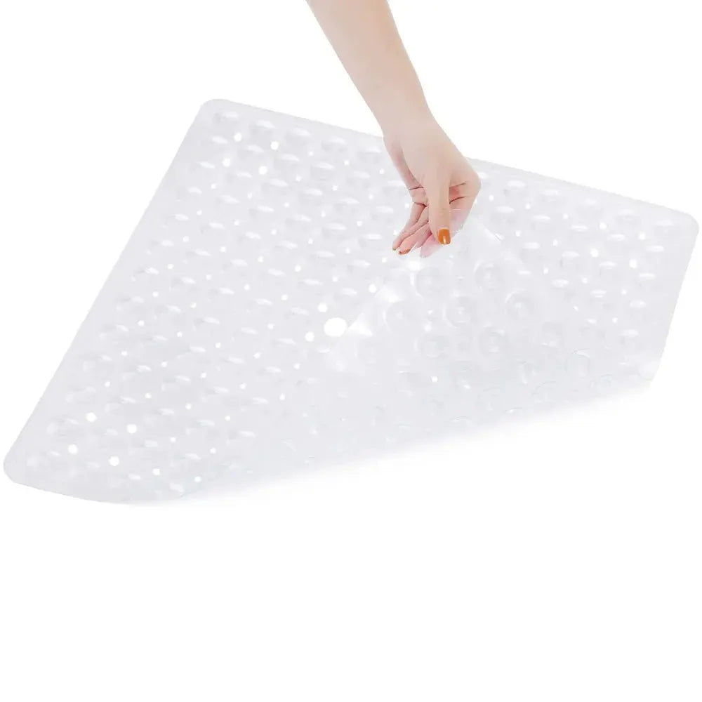 Shower mat Simples Market, white PVC 53x53 cm square with suction cups for anti-slip bath