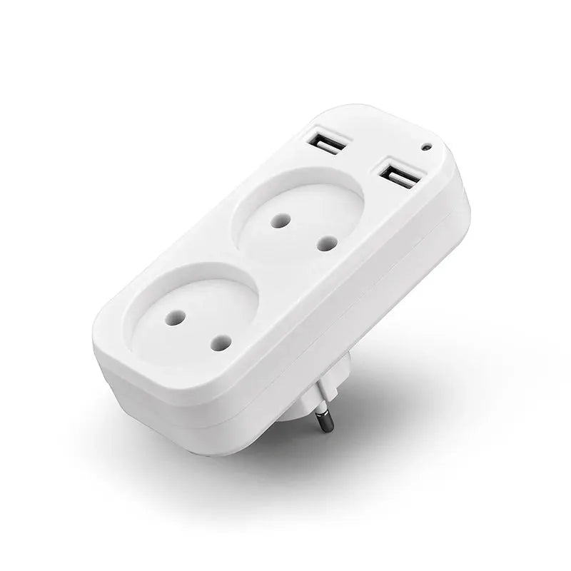 European USB Socket Portable Dual USB Converter Plug Universal Travel Adapter For Germany France Russia