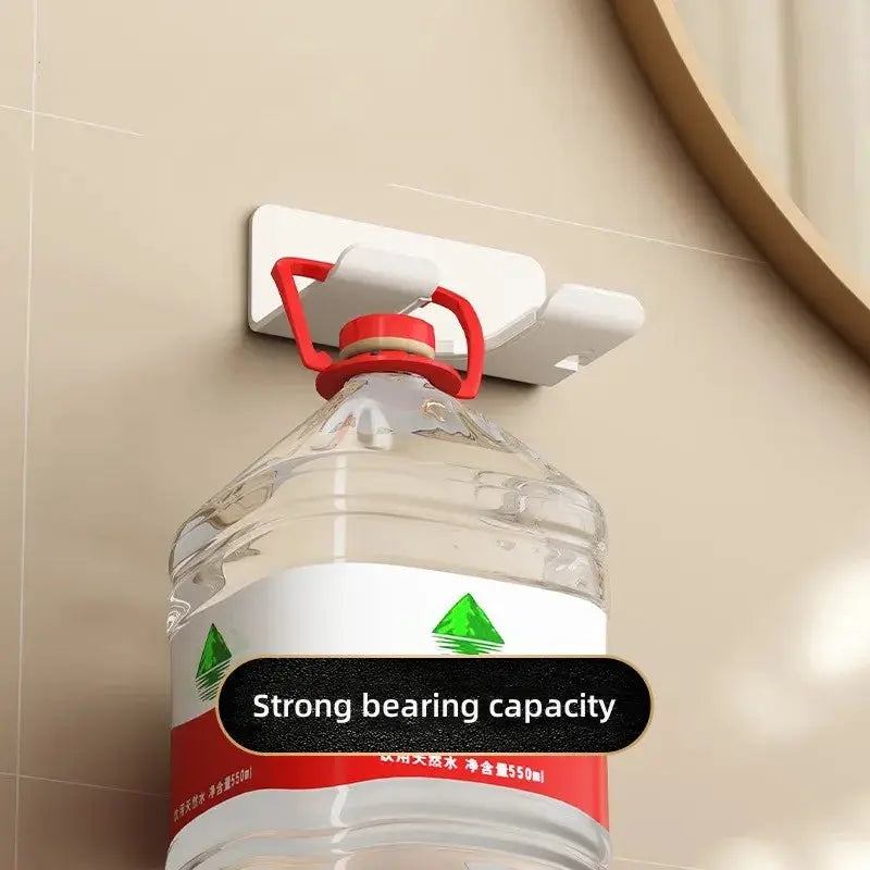 Simples Market hair dryer holder wall-mounted bathroom shelf with white finish and red clamp