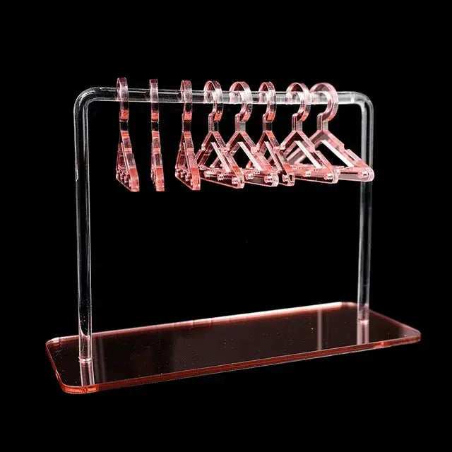 8 Pcs Hangers Shaped Jewelry Holder Personalized Earrings Display Racks Hanging Clothes Stand Storage Organizer