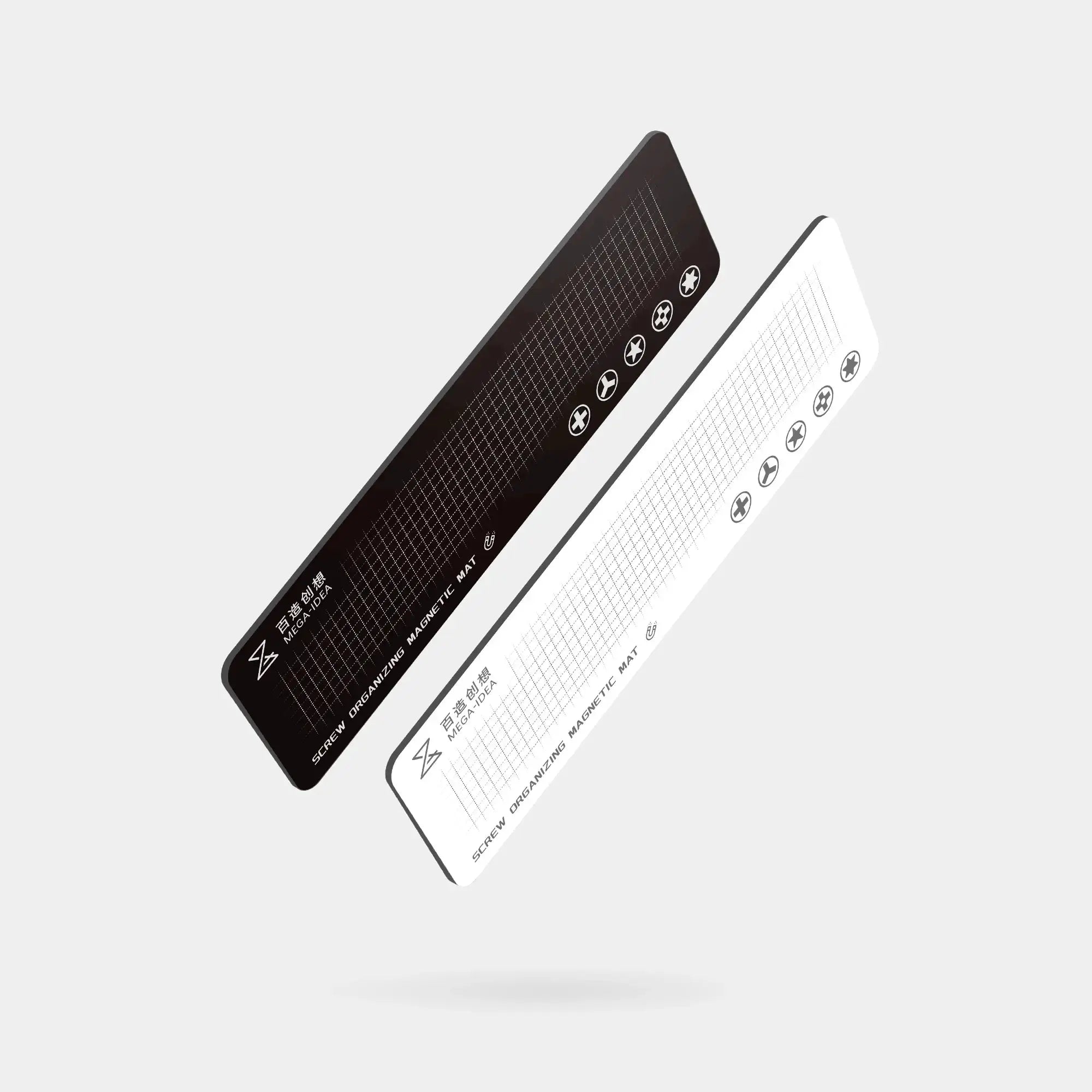 Magnetic screw storage mat by Simples Market, Qianli Mega-Idea, black and white for mobile, computer and tablet repair