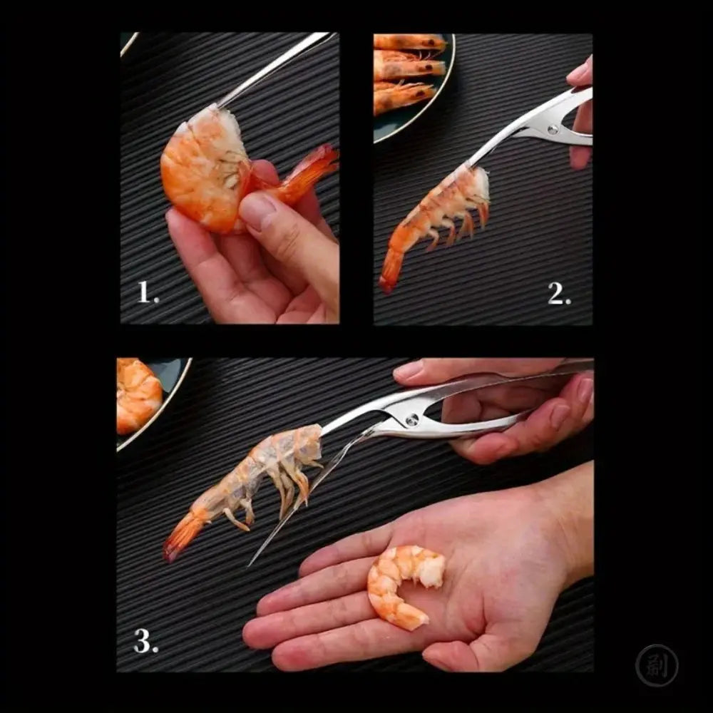Stainless Steel Shrimp Deveined Device With Ergonomic Fishbone Design For Easy Shell Removal And Seafood Preparation