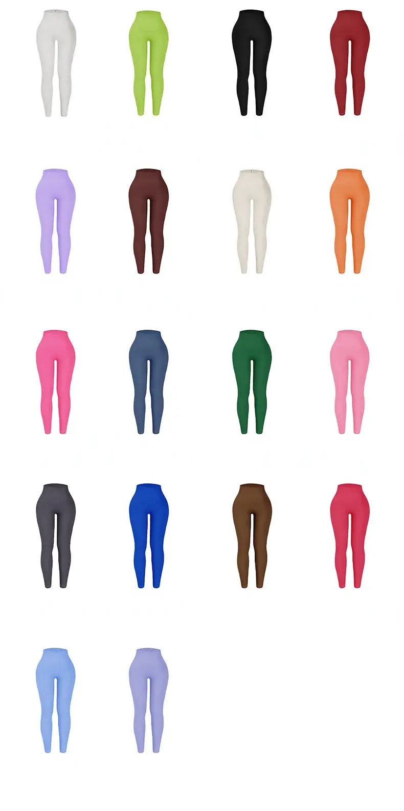 Thread Solid Leggings by Simples Market - women's seamless knit high-waist yoga tights; set of 18 colors