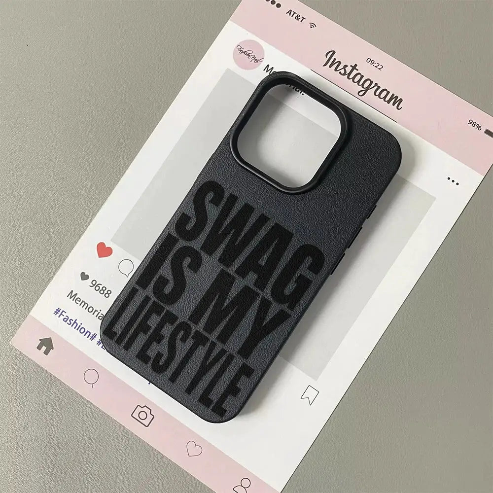 Swag Lifestyle iPhone Case Pro Max Universal Silicone Leather Cover With Premium TPU Matte Finish Scratch Resistant