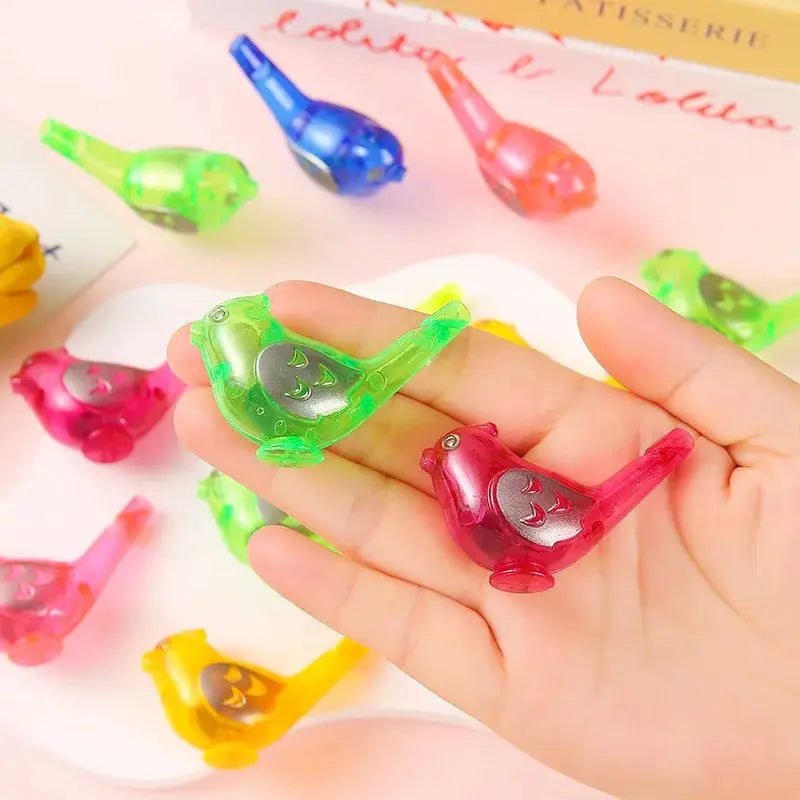 30 Colorful Bird Plastic Water Whistles Noise Makers Toys For Kids Birthday Party Favors Baby Shower Gift Pinata Fillers