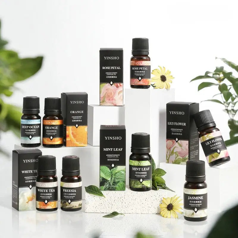 17 Flavors 10ml Essential Oils Set For Aroma Diffuser And Humidifier Lavender Rose Eucalyptus White Peach Oolong