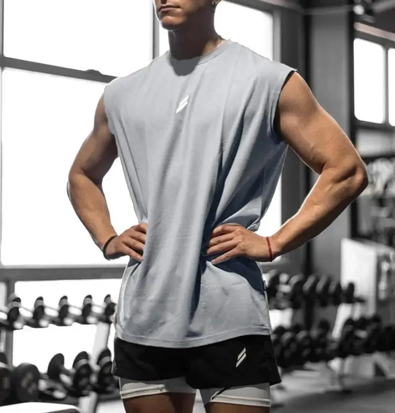 Mens Sleeveless T Shirt Quick Drying Breathable Mesh Tank Top For Gym Fitness Bodybuilding Basketball Summer Workout