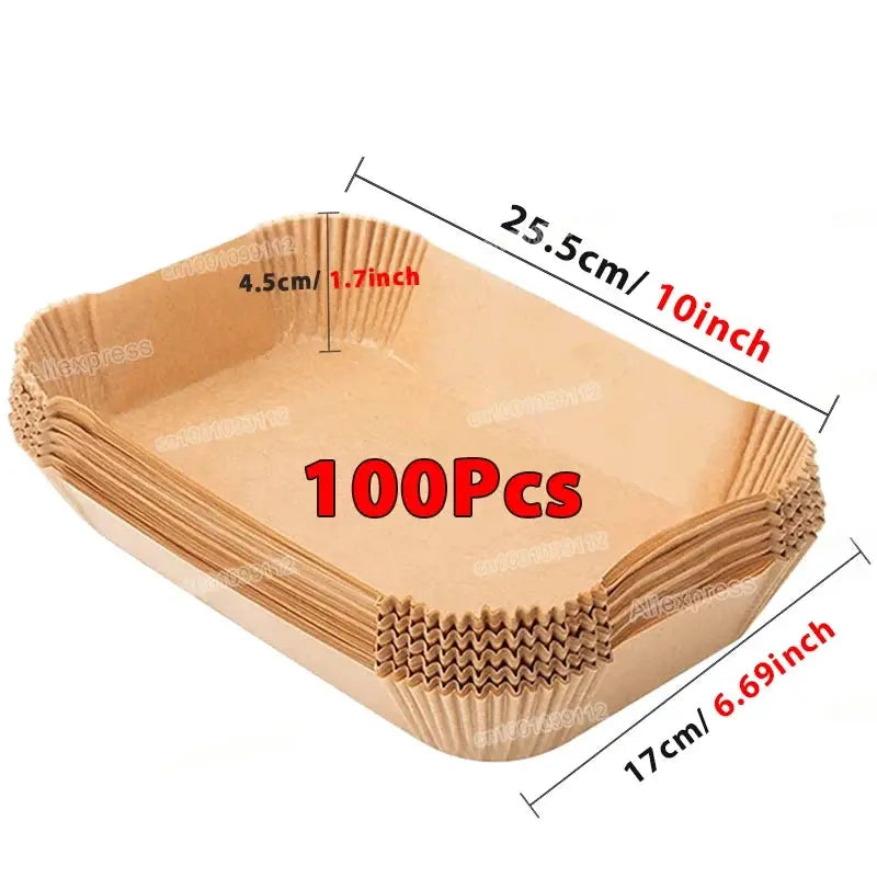 50 100 Pcs Air Fryer Disposable Paper Nonstick Round Baking Papers Air Fryer Paper Liners Kitchen Accessories