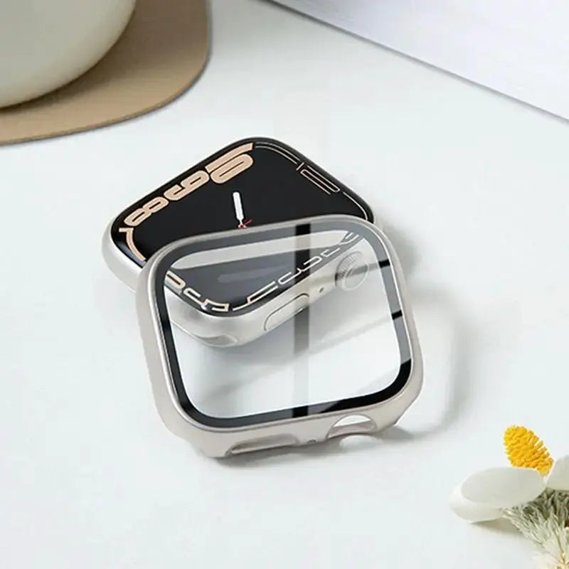 Tempered Glass+Cover for Apple Watch Case Ultra Accessories SE 3 4 5 6 7 8 Iwatch Screen Protector Case 49mm 45mm 41mm 44mm 40mm