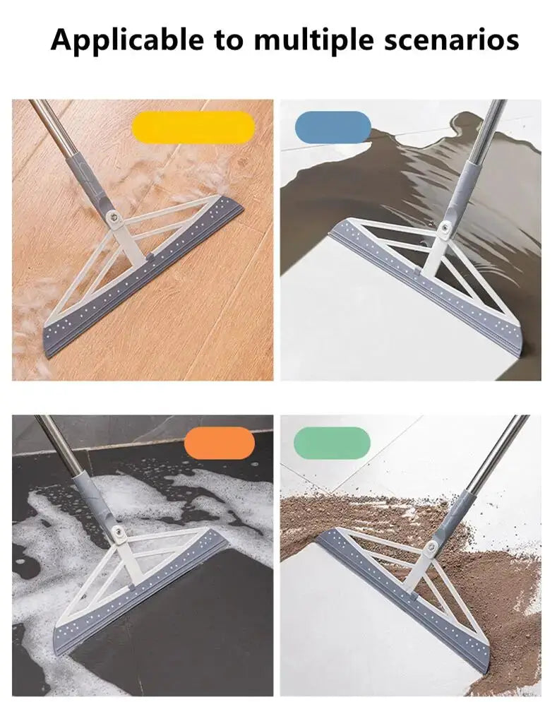 Simples Market 180° rotatable rubber broom silicone mop for floors; handheld squeegee wiper