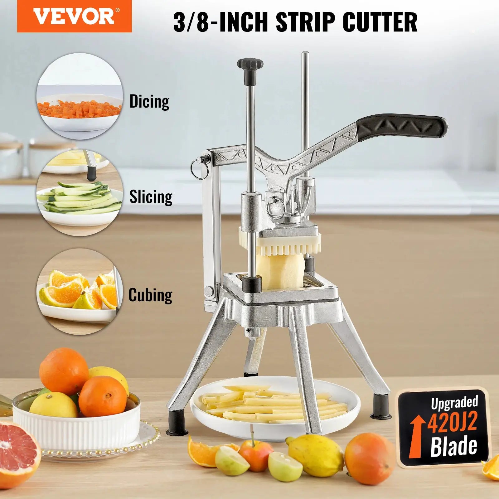 French Fry Cutter Onion Slicer Stainless Steel Vegetable Dicer