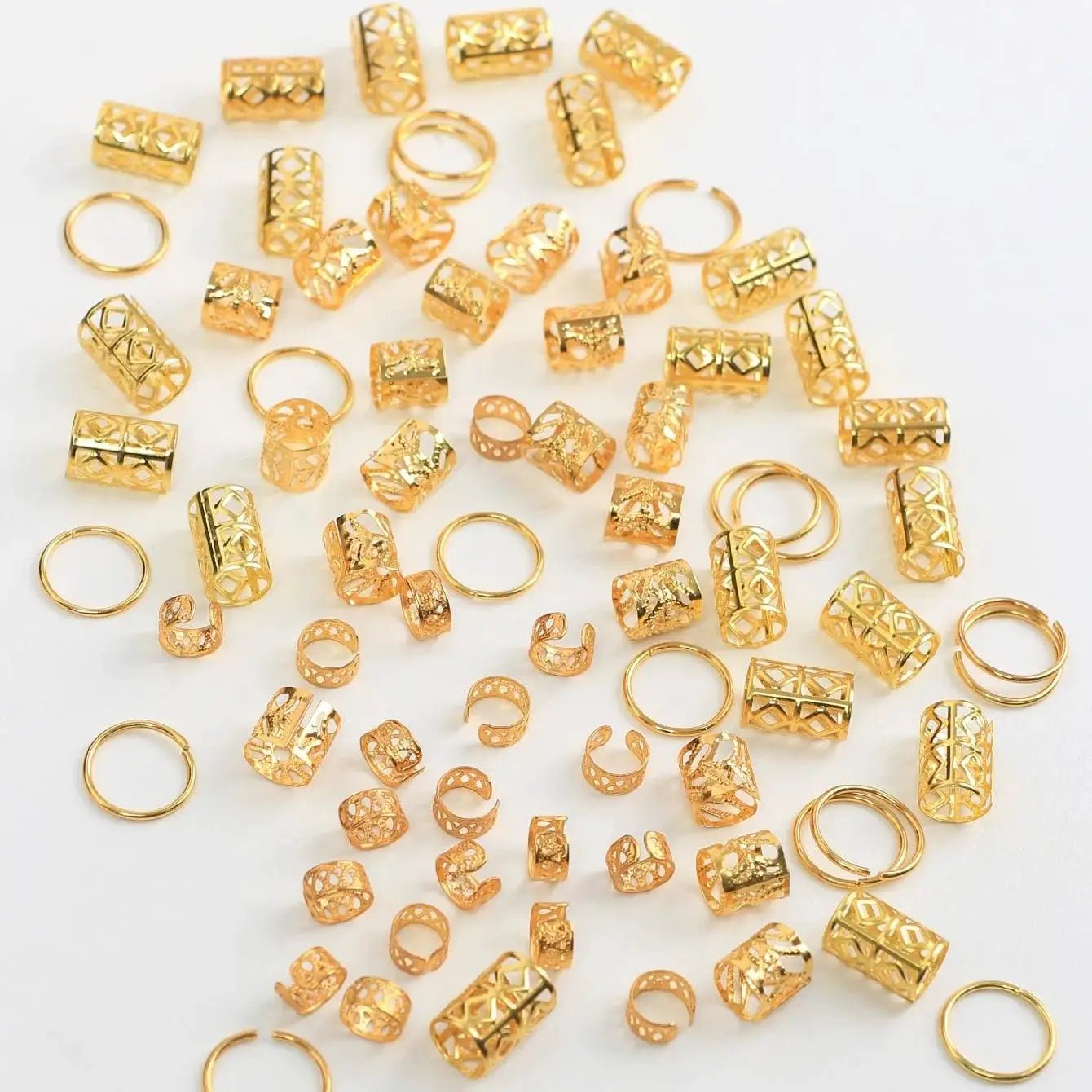80 Pcs Dreadlock Hair Beads Zinc Alloy Jewelry for Braids Locs Hair Accessories for Girls and Women - Simples Market