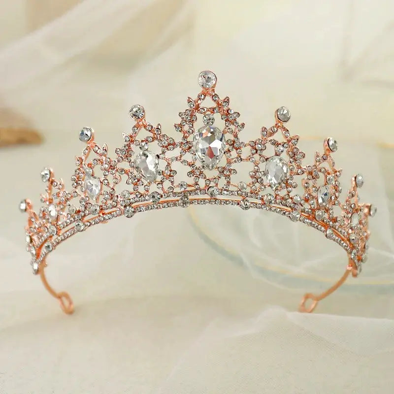 Crystal Wedding Tiara For Bride Silver Color Bridal Crown Diadem Veil Tiaras Hair Accessories Head Jewelry