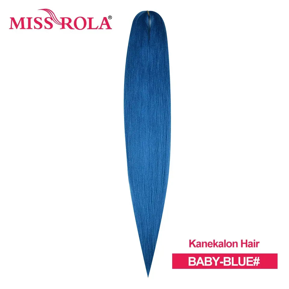 Kanekalon EZ Twist braiding hair by Miss Rola in baby blue, pre-stretched jumbo strand