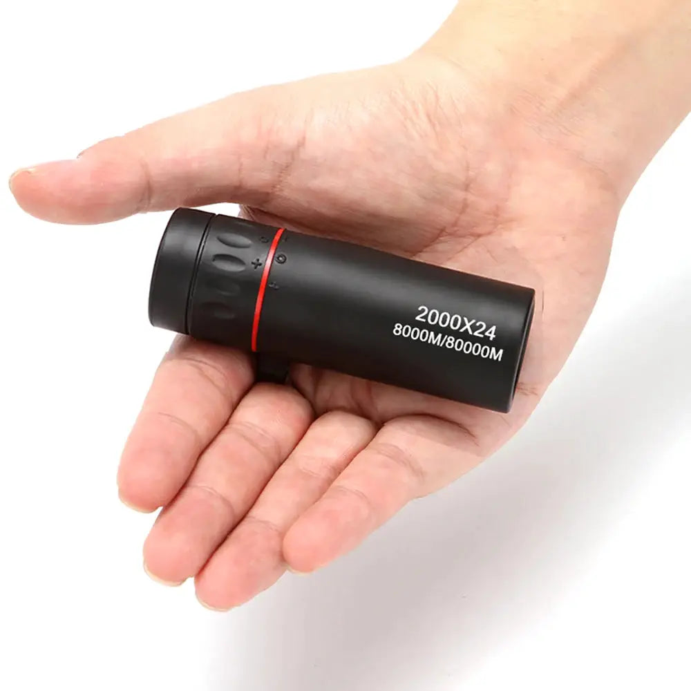 Monocular telescope 2000X24 by Simples Market, black handheld with red ring
