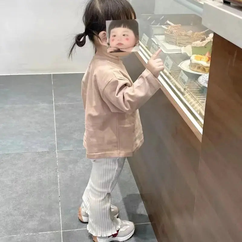 Baby Trousers All Season Slim Fit Elastic Waist Newborn Toddler Unisex Solid Color Pants For Kids