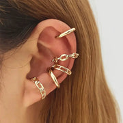 Gold Tone Leaf Ear Cuff For Women Non Piercing Clip On Earrings Fake Cartilage Jewelry Daily Wear