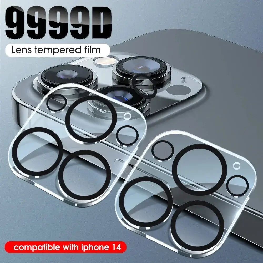 Two HD back camera tempered-glass protectors for iPhone rear lenses, anti-scratch film