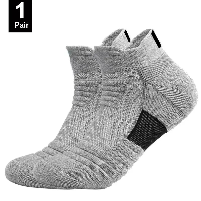 Anti Slip Football Socks For Men Cotton Breathable Odor Control Short Tube Crew Socks Size 39 45 Soccer And Basketball