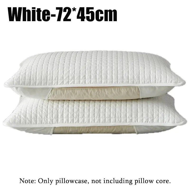 Two white quilted pillow covers 72x45 cm by Simples Market
